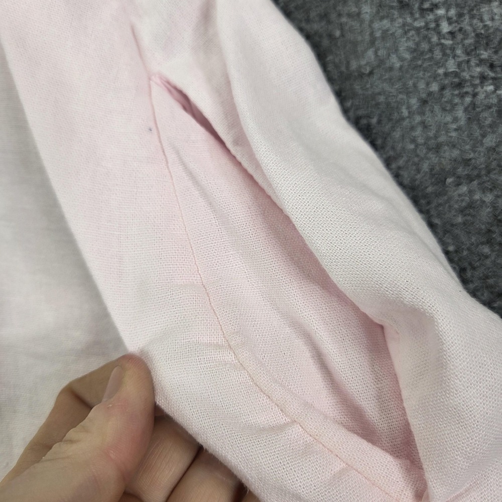 Stoney Clover Lane Dress Womens Small Pink Linen Puff Sleeve Button Front Swing - Picture 7 of 10